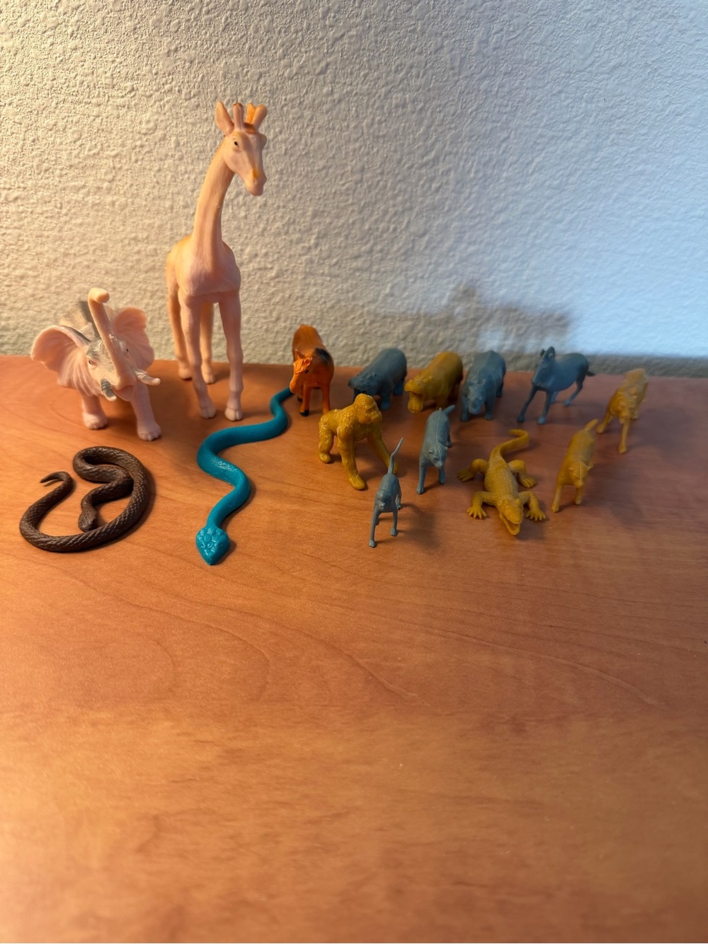 Safari Animal Playset - Pink, Blue, Yellow Figures for imaginative play